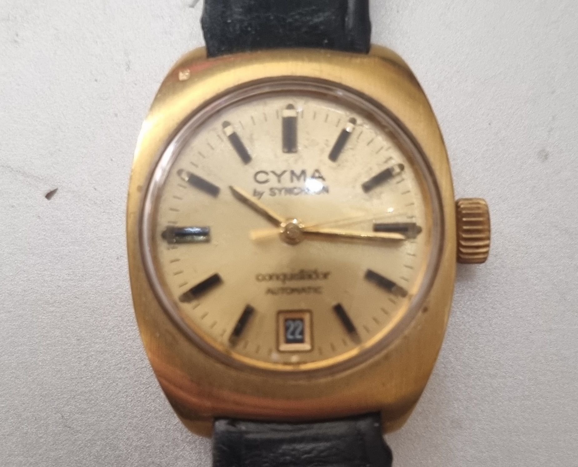 Relógio Cyma Anos 70 banhado a ouro