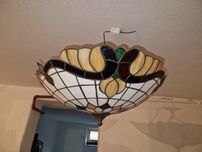 Zestaw żyrandol + 2 lampy wiszące witrażowe