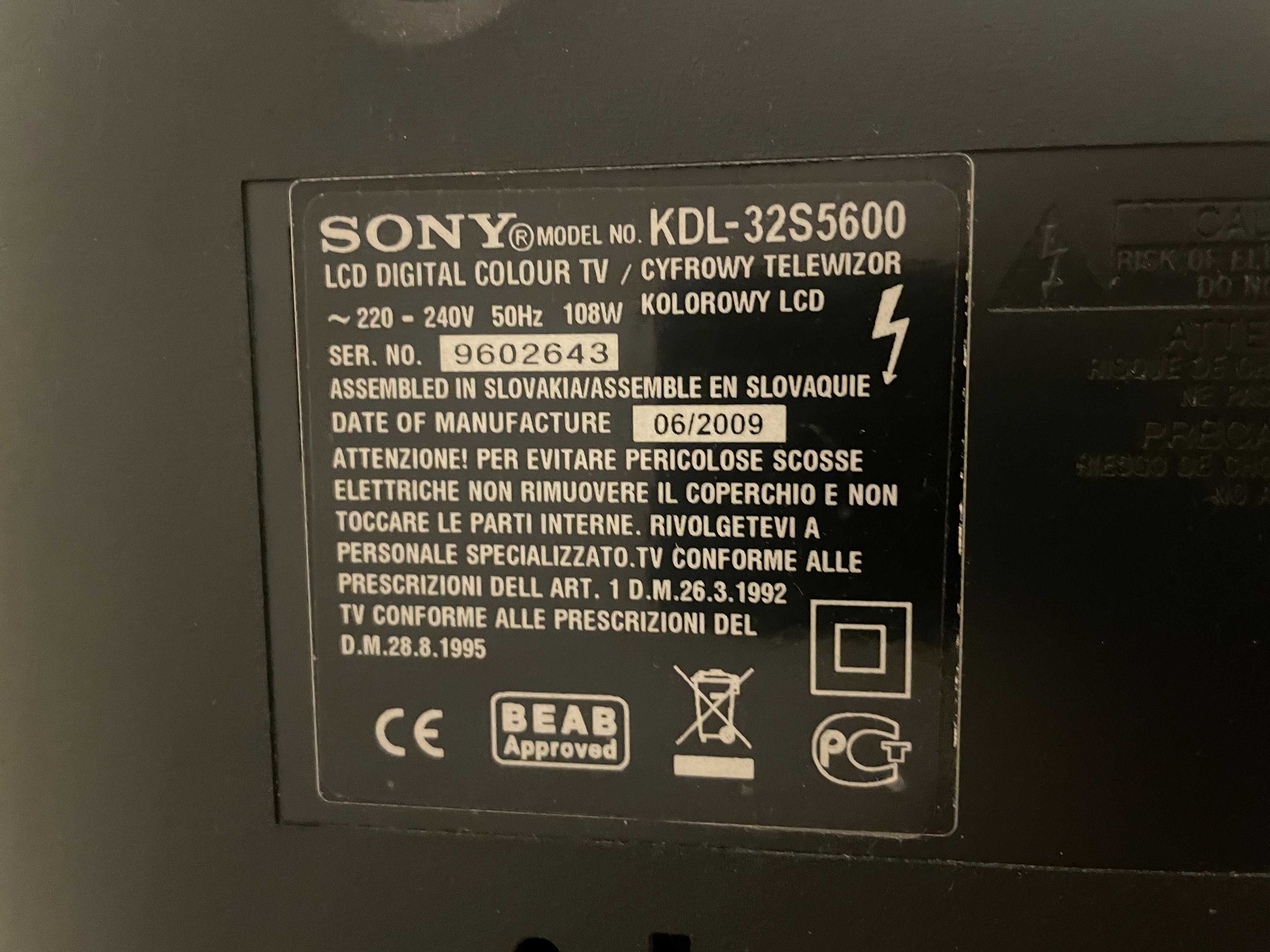 telewizor SONY BRAVIA 32 cale