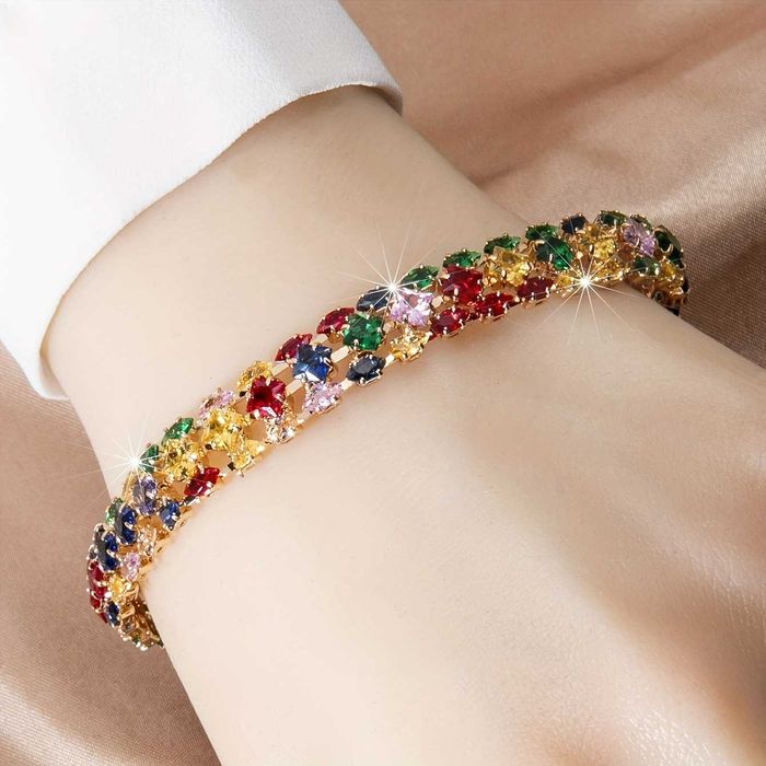 Pack de 10 Pulseiras Elegante Multicolorida com Fecho de Relógio e Zir