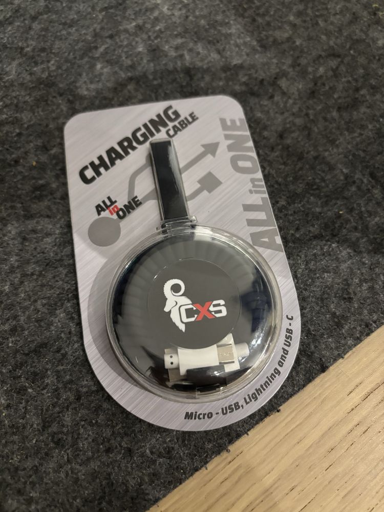 Kabel 3w1 – microUSB, Lightning, USB-C – nowy