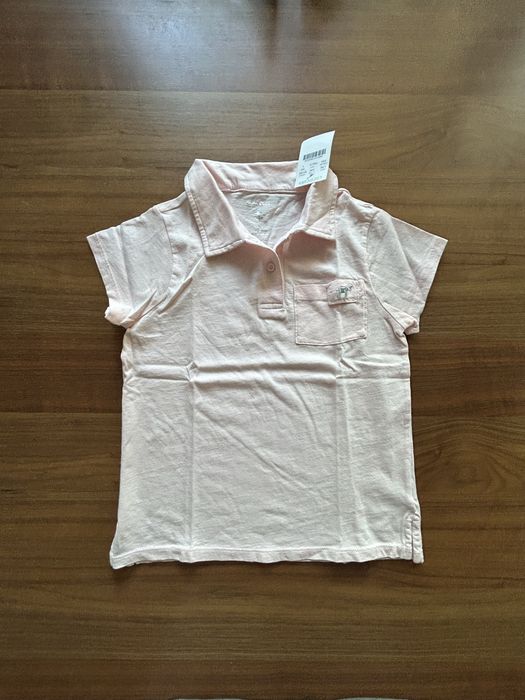 J.Crew/Crewcuts rozowa koszulka polo z bawelny dla dziewczynki.