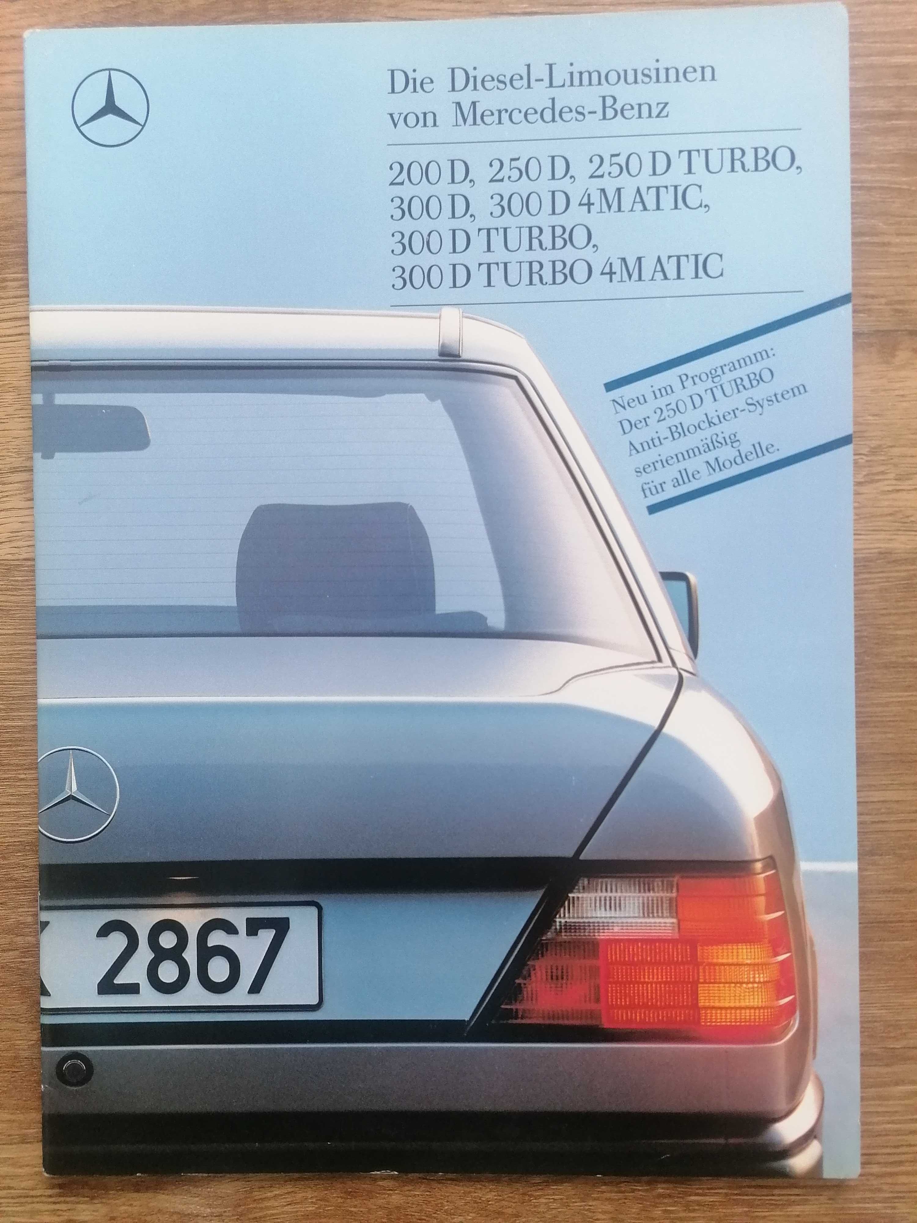 Prospekt Mercedes W124 200, 250, 300 D/D Turbo/4matic