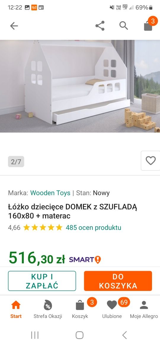 Łóżko dziecięce domek