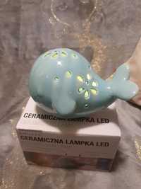 Ceramiczna lampka Led Delfin