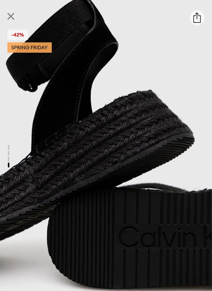 Сандалі босоніжки Calvin Klein Jeans SPORTY WEDGE ROPE SU CON