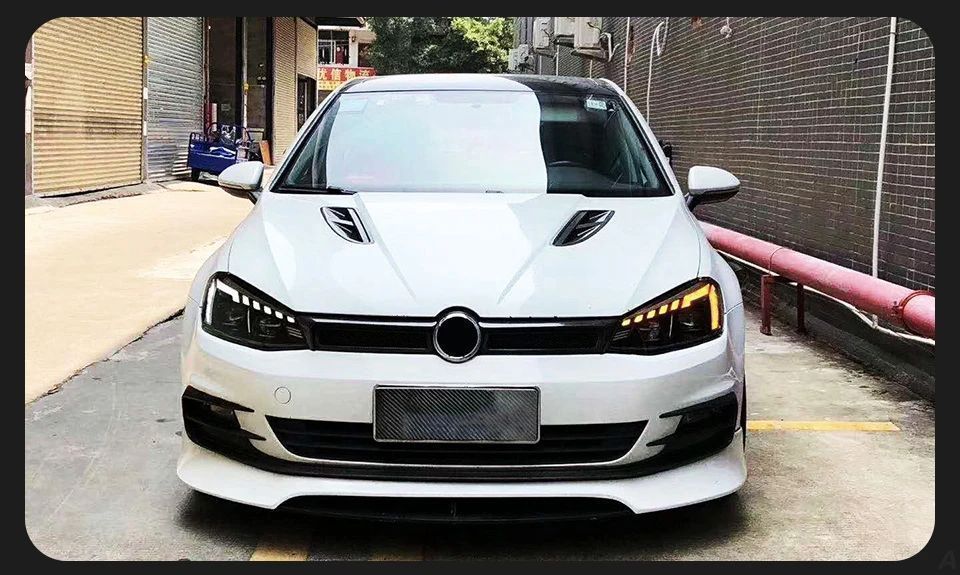 Lampy Przednie LED do VW Golf 7 - Styl Audi, Animowane DRL, Dynamiczny