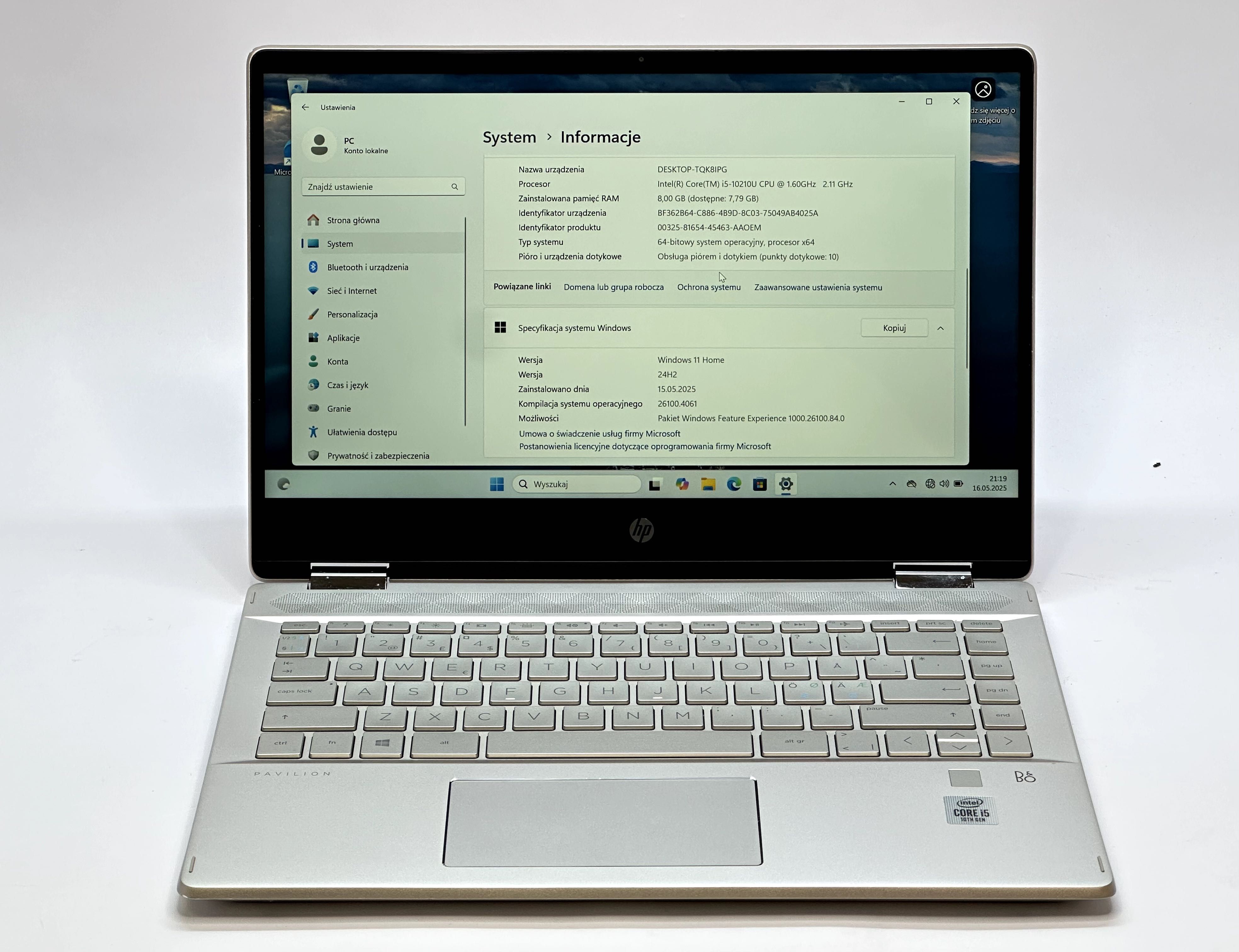laptop hp pavilion x360 convertible i5-10210u/8gb ram /512gb ssd dotyk
