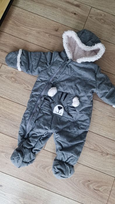 Kombinezon zimowy 68 pajacyk zimowy miś kombinezon z misiem