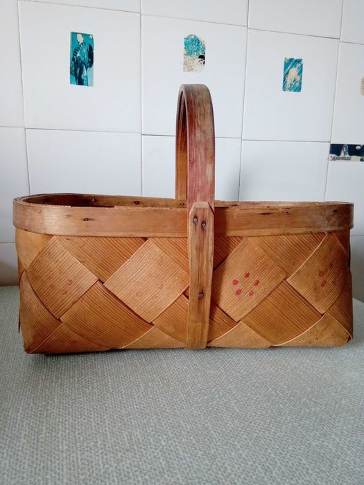 Корзина лукошко из бересты для грибов ягод