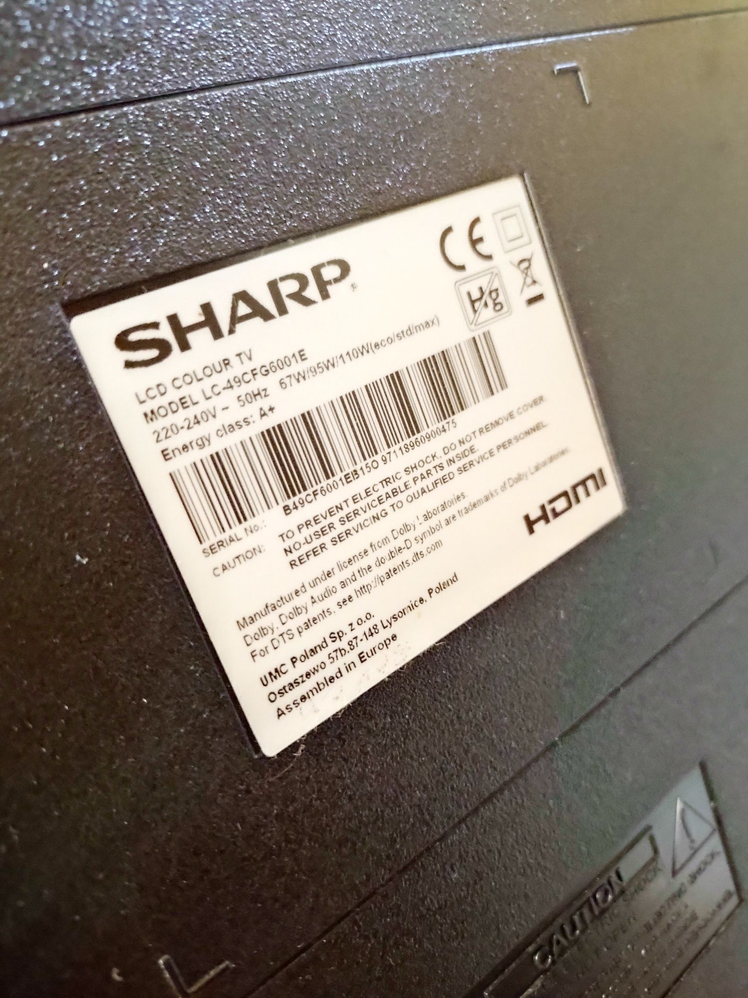 Tv SHARP LCD model  SLC-49CFG6001E