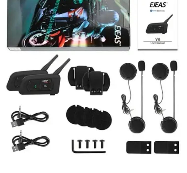 Мотогарнітура EJEAS V6 PRO 1200 Bluetooth рації для шолома, інтерком 2