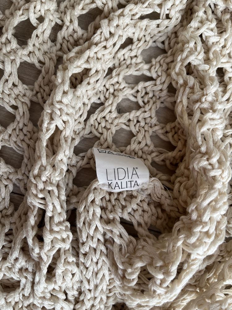 Sweter Miss LK Lidia Kalita kremowy z siateczki rozmiar uniwersalny