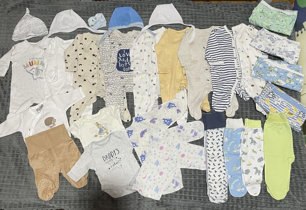 Пакет речей в пологовий, речі для новонародженого, чоловічок/сліп/боді