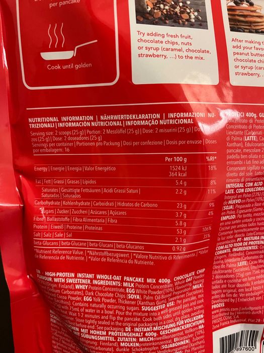 Panqueca com proteina PROZIS chocolate 400g