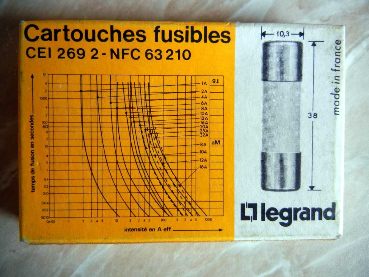 Предохранители Legrand  10x38  2А  500v  Франция (упаковка 10 шт)