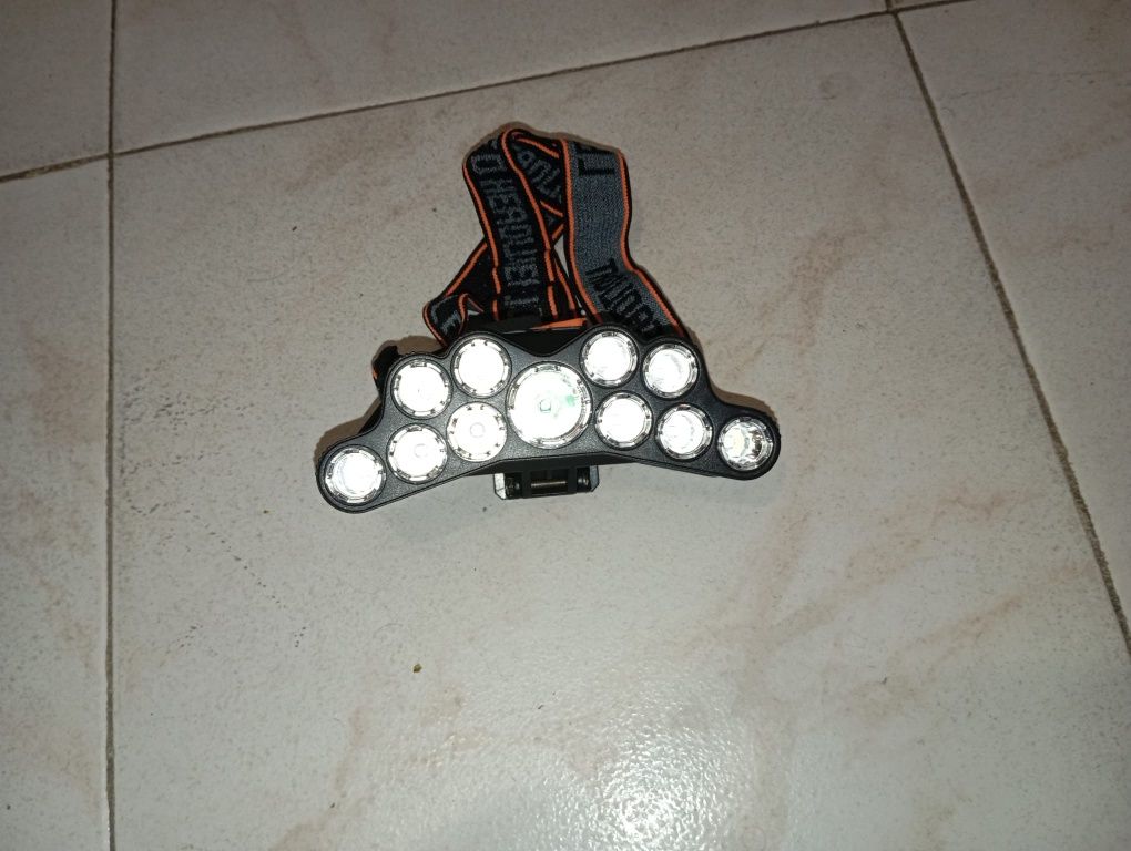Lanterna de cabeça Led recarregável USB - Super Potente