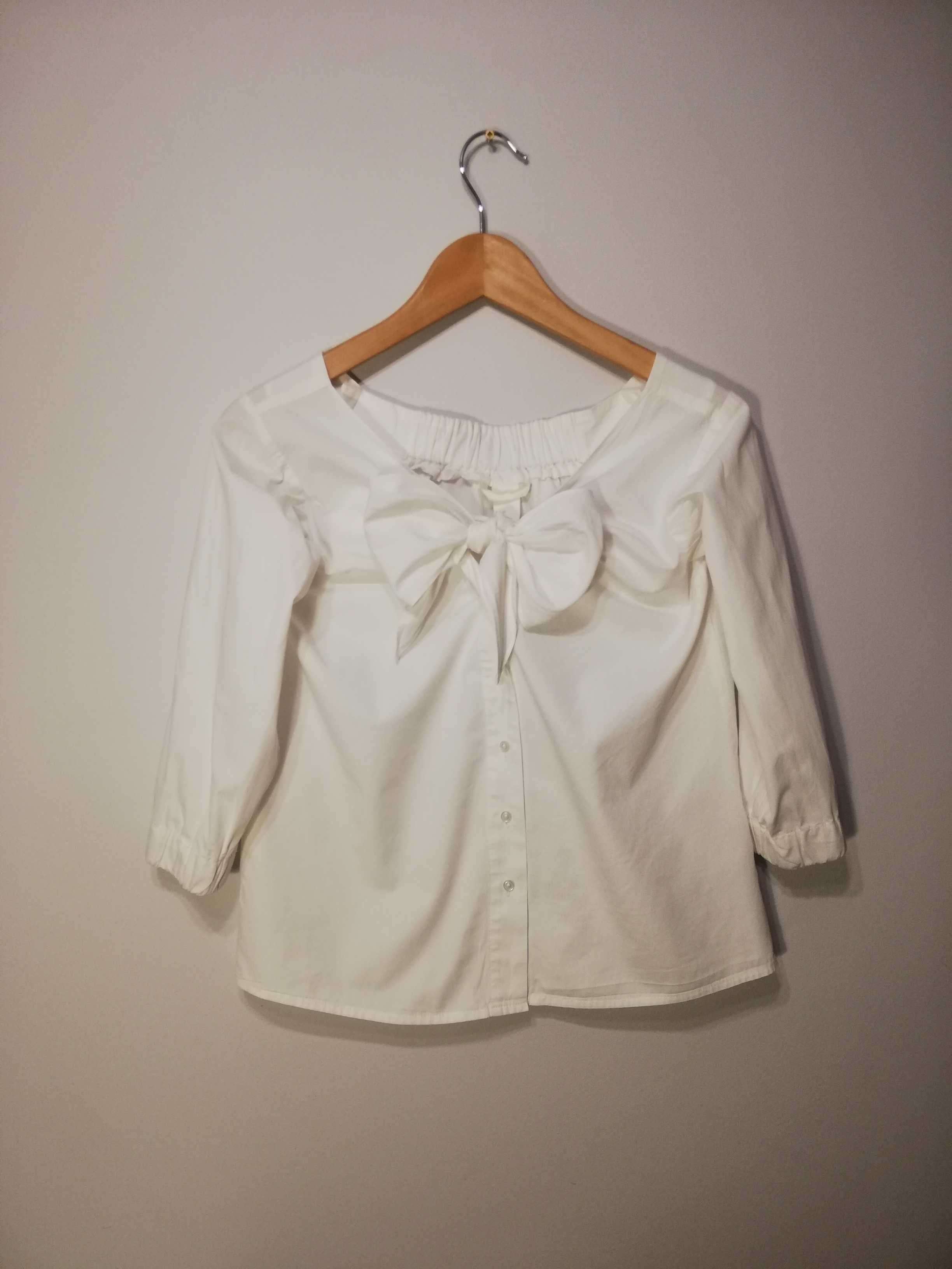 Biała wizytowa bluzka koszulowa H&M rozm.34