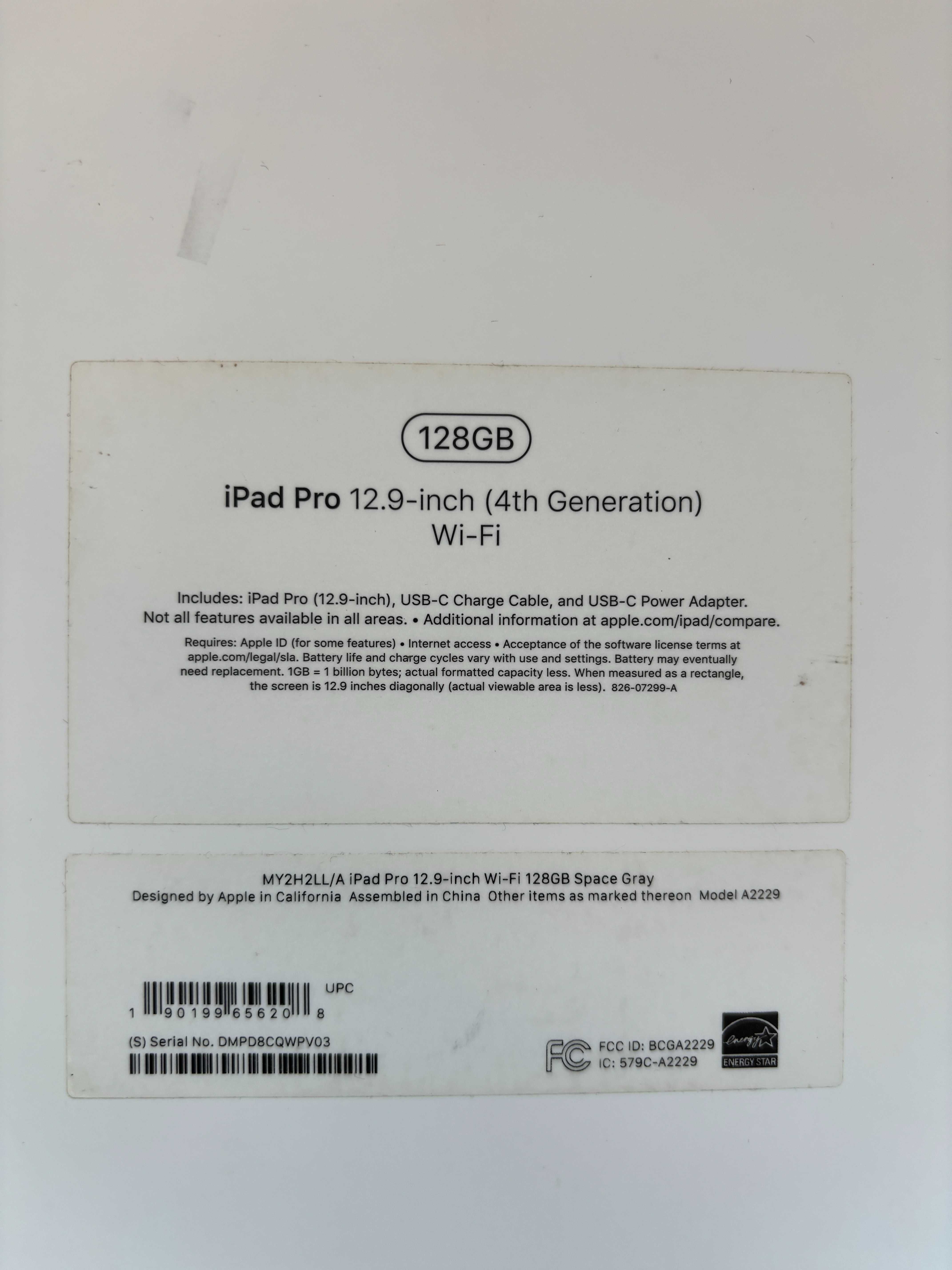 pudełko ipad pro 12.9 128 Gb 4 generacja