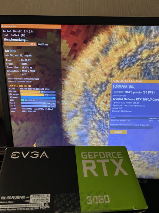 Топовая evga 3060 12 gb гб видеокарта rtx полный комплект