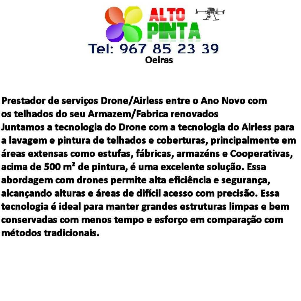 Aluguer Drone com operador para lavagem e pintura de telhados