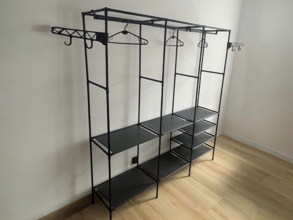 WIESZAK stojący szafa regał z półkami metalowy garderoba na ubrania XX