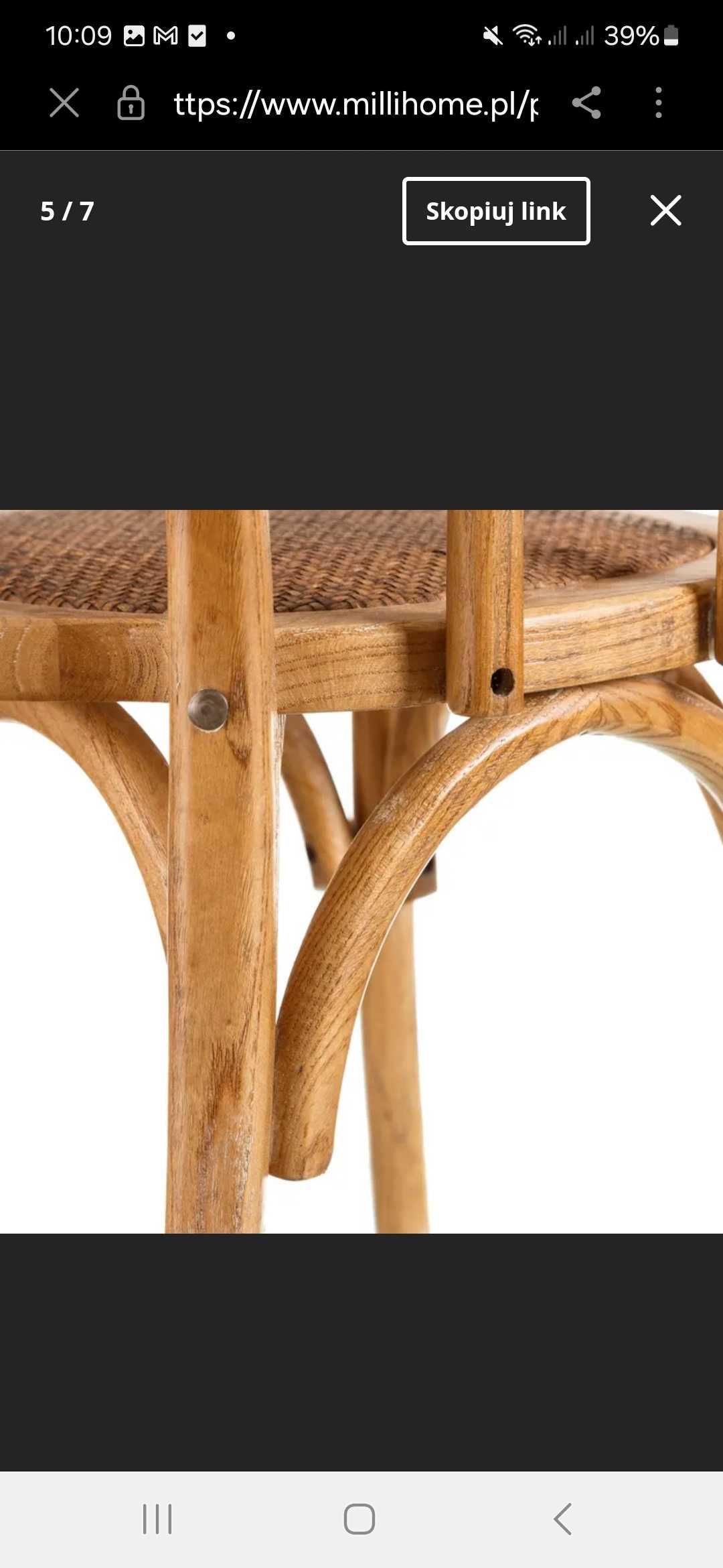 Krzesło gięte Westwing drewniane rattan plecionka