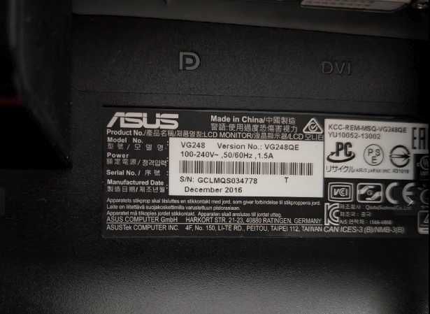 Monitor ASUS VG248QE - 24 polegas 1920x1080 (60 Hz)