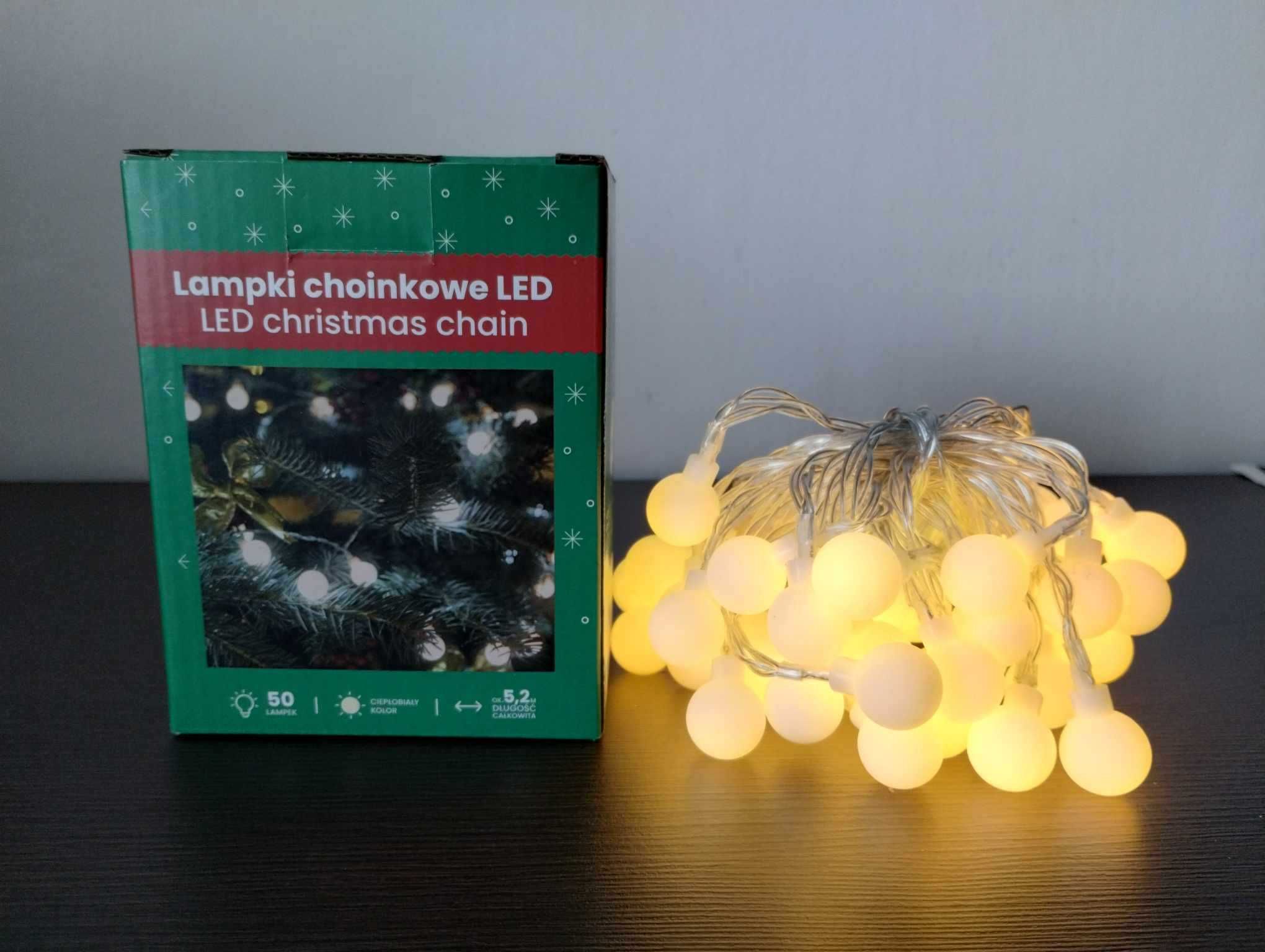 Światełka lampki LED białe kulki wesele komunia