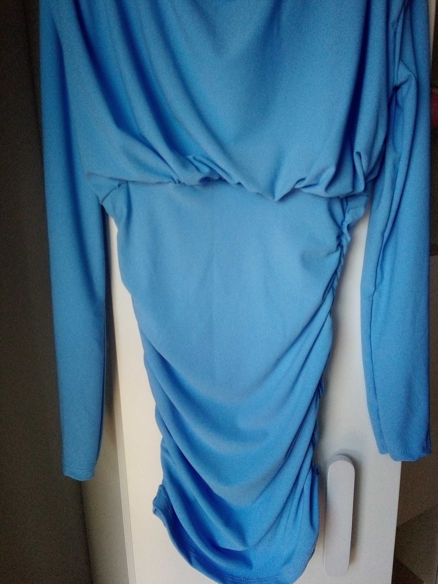 Błękitna sukienka suknia rozmiar S komunia chrzest impreza 18-stka
