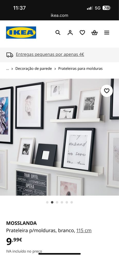 Prateleira para molduras do Ikea