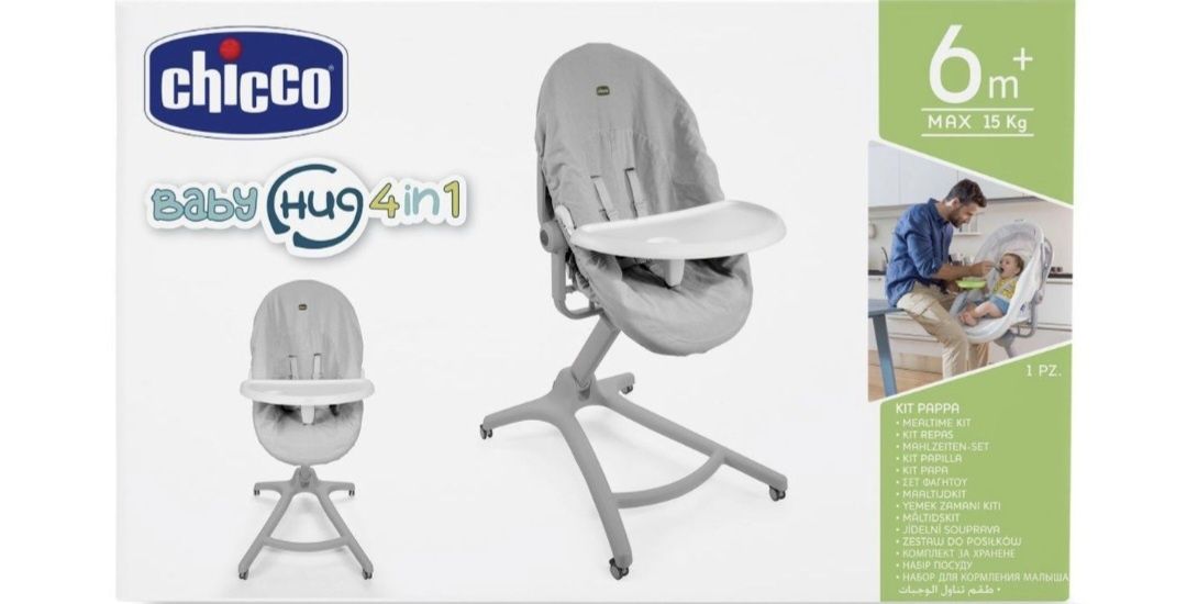 Baby hug 4 em 1 + kit de refeicao e lencois