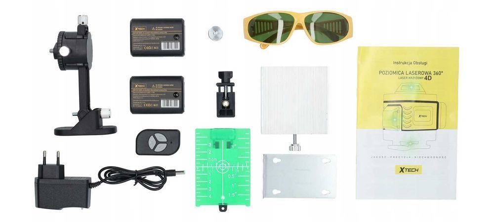 Nowa POZIOMICA LASEROWA XTECH 360° Laser Krzyżowy 4D Gwarancja FV