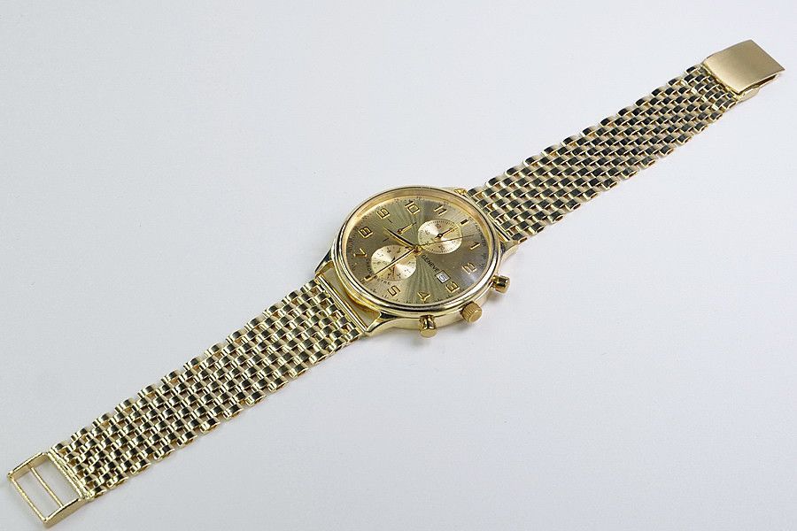 Złoty zegarek z bransoletą męski 14k 585 Geneve mw005y&mbw008y Gd