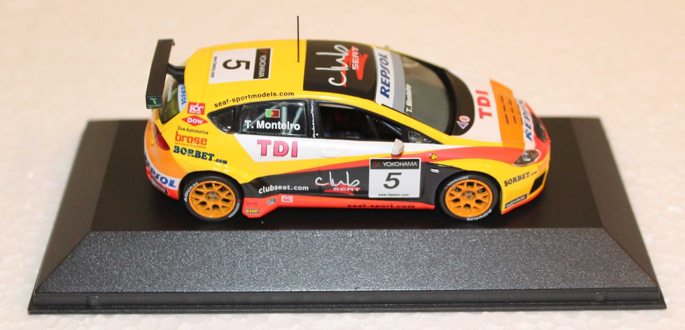 Miniatura 1/43 Seat Leon 2.0 WTCC Boavista 2009 Tiago Monteiro