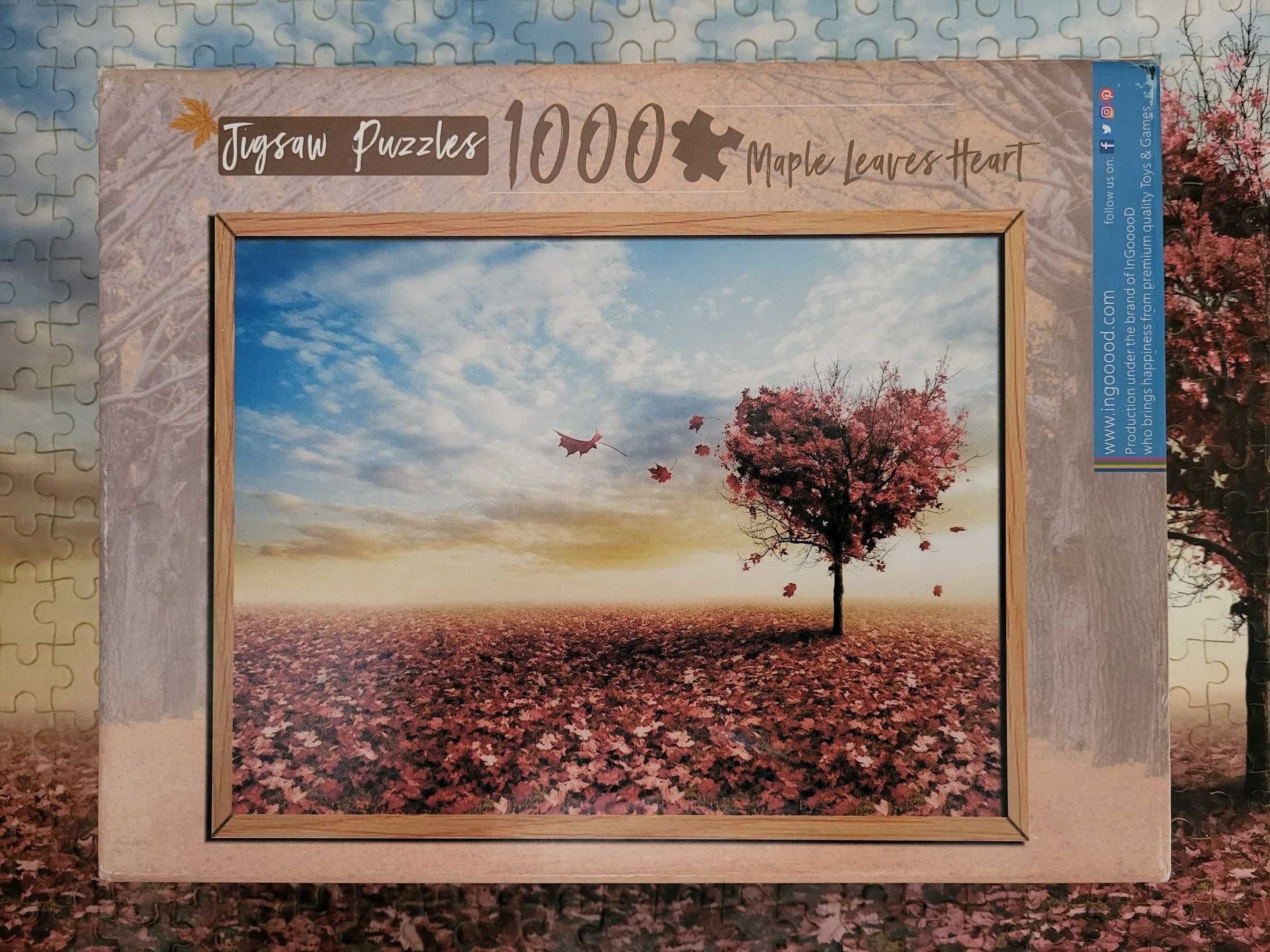 Puzzle drewniane Ingooood 1000 Maple Leaves Heart