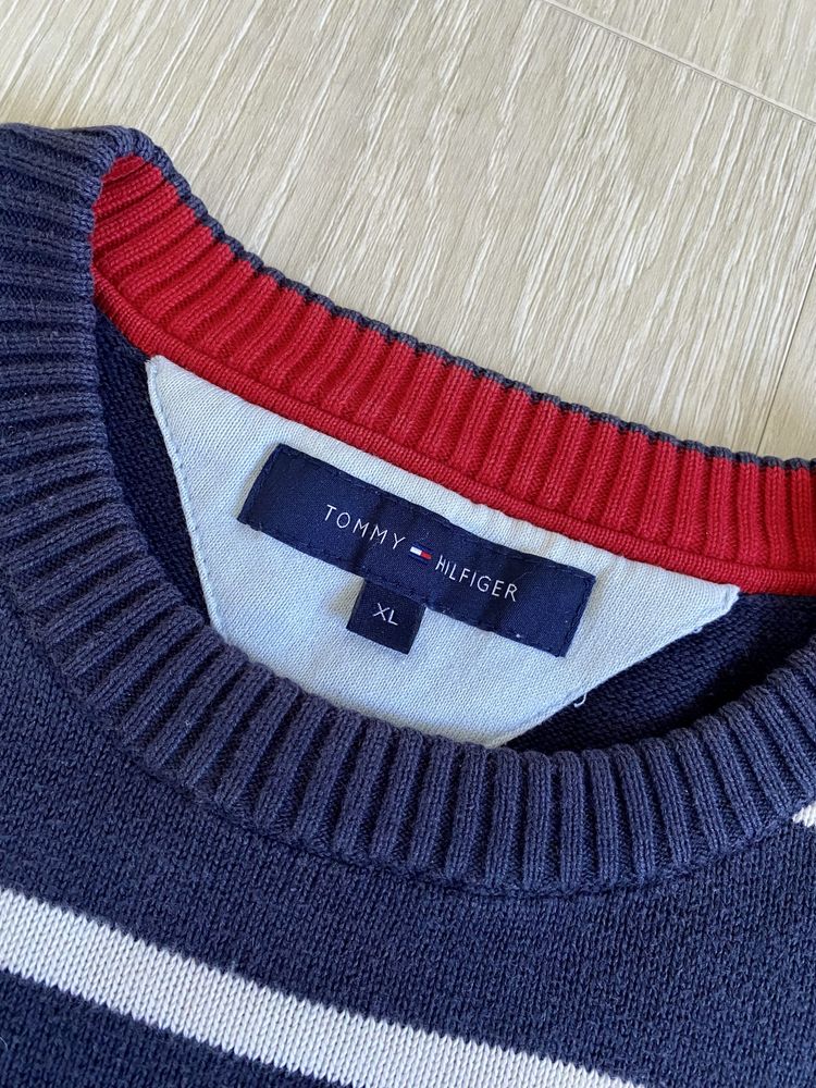 NOWY sweter męski w paski Tommy Hilfiger XL