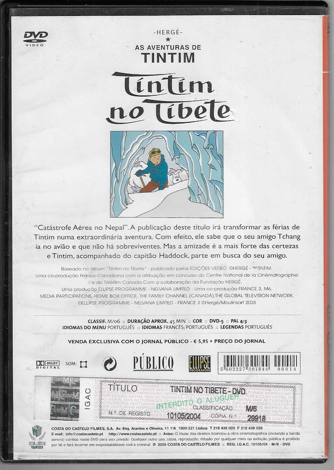 Hergé. As Aventuras de Tintim. Objectivo Lua/ Tintim no Tibete.