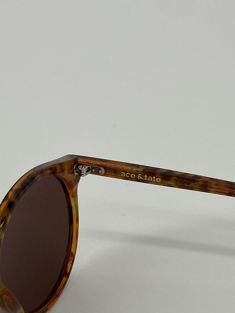 Damskie okulary przeciwsłoneczne Ace&Tate Monty Lenonki Brązowe Havana