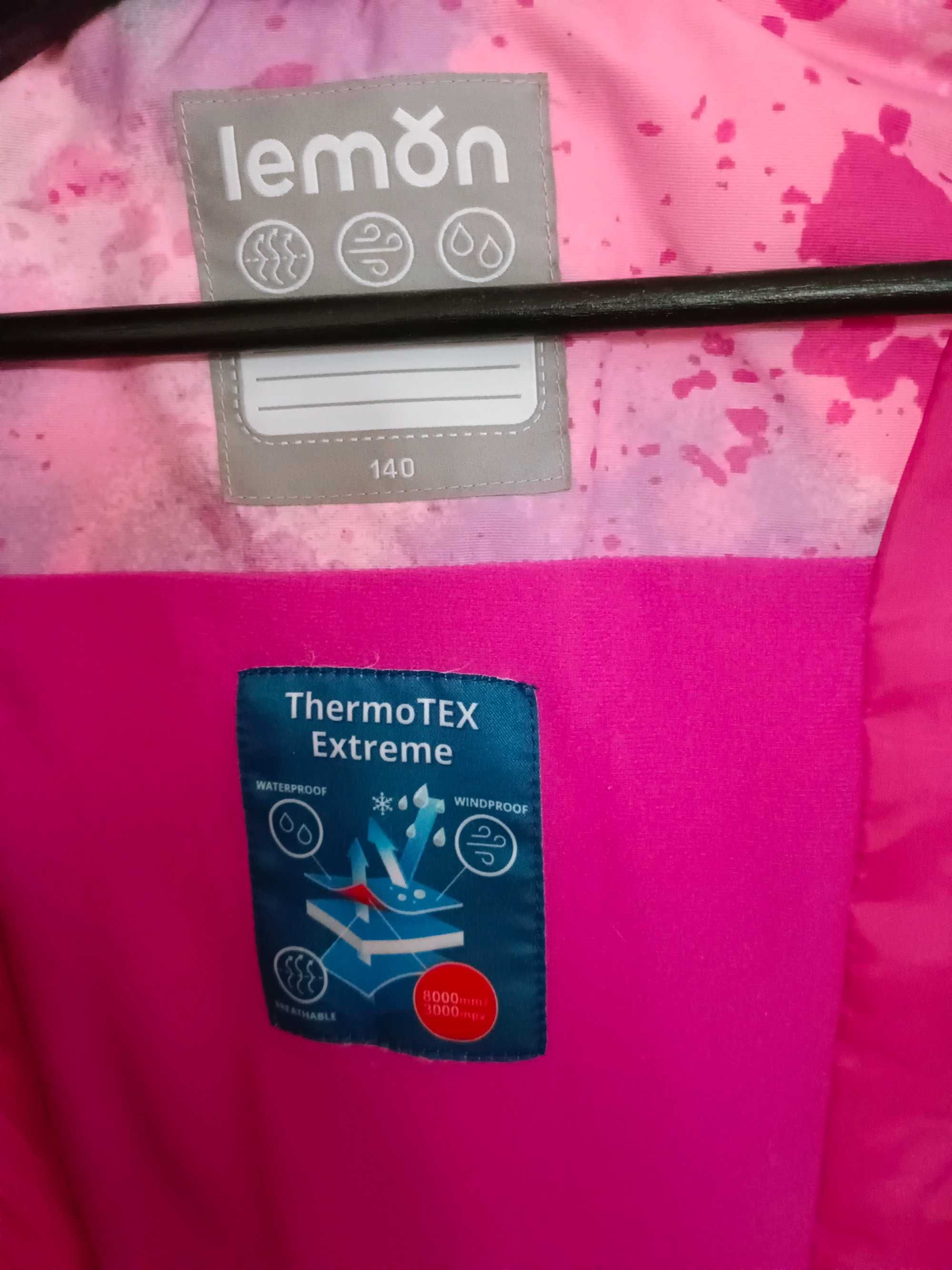 Kurtka zimowa, wodoodporna dla dziewczynki Lemon ThermoTEX 140cm