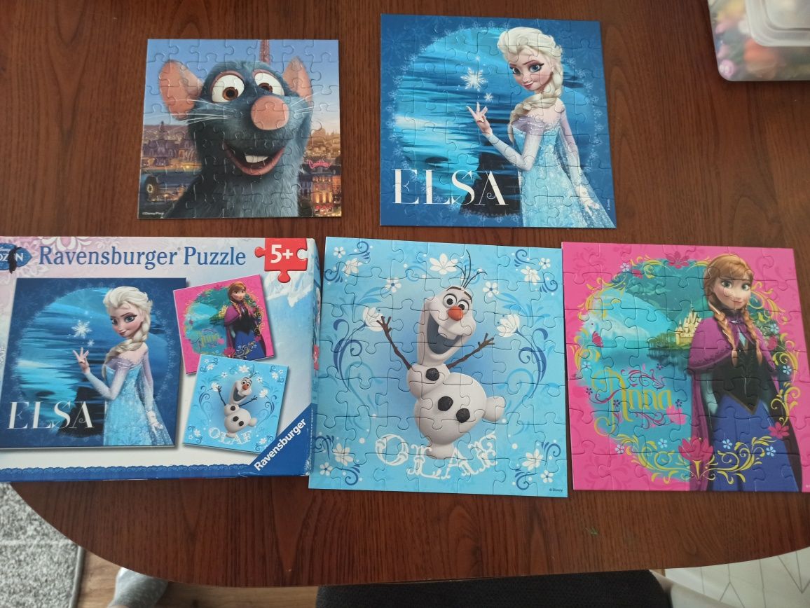 Dwa opakownia puzzli Puzzle 3 w 1 ELSA kraina lodu i puzzle lol surpri