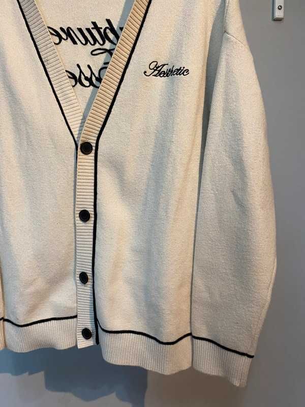 casaco cardigan beje de algodão