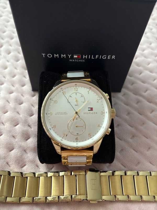 Zegarek Tommy Hilfiger złoto biały