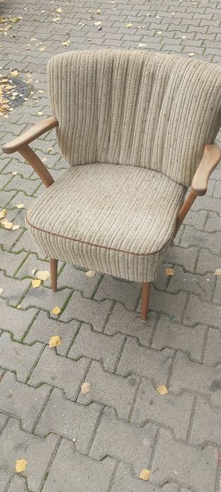 Fotel PRL muszelka,patyczak