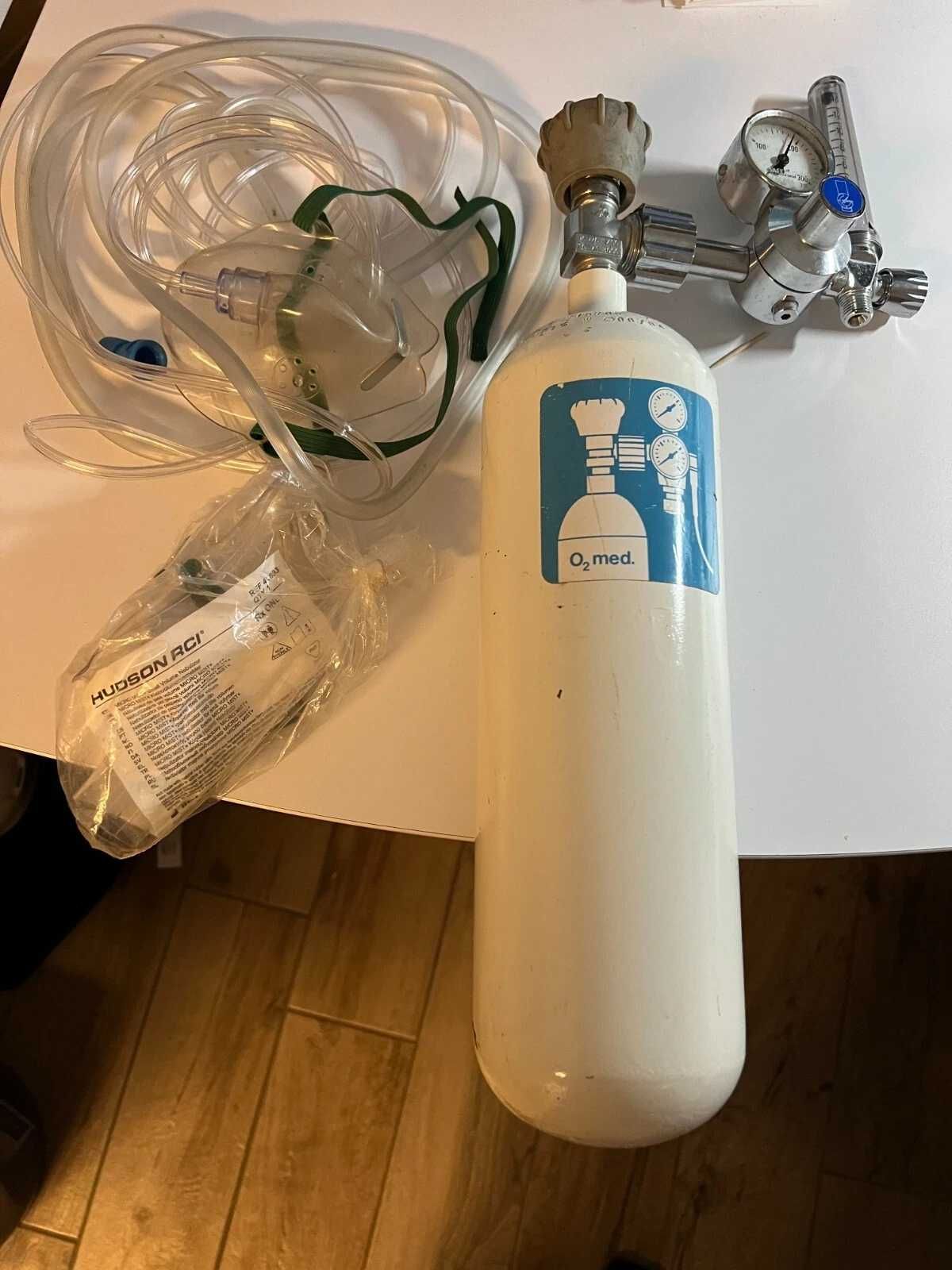 Butla z tlenem medycznym reduktorem 2 L 2L TLEN O2 maska kompletna