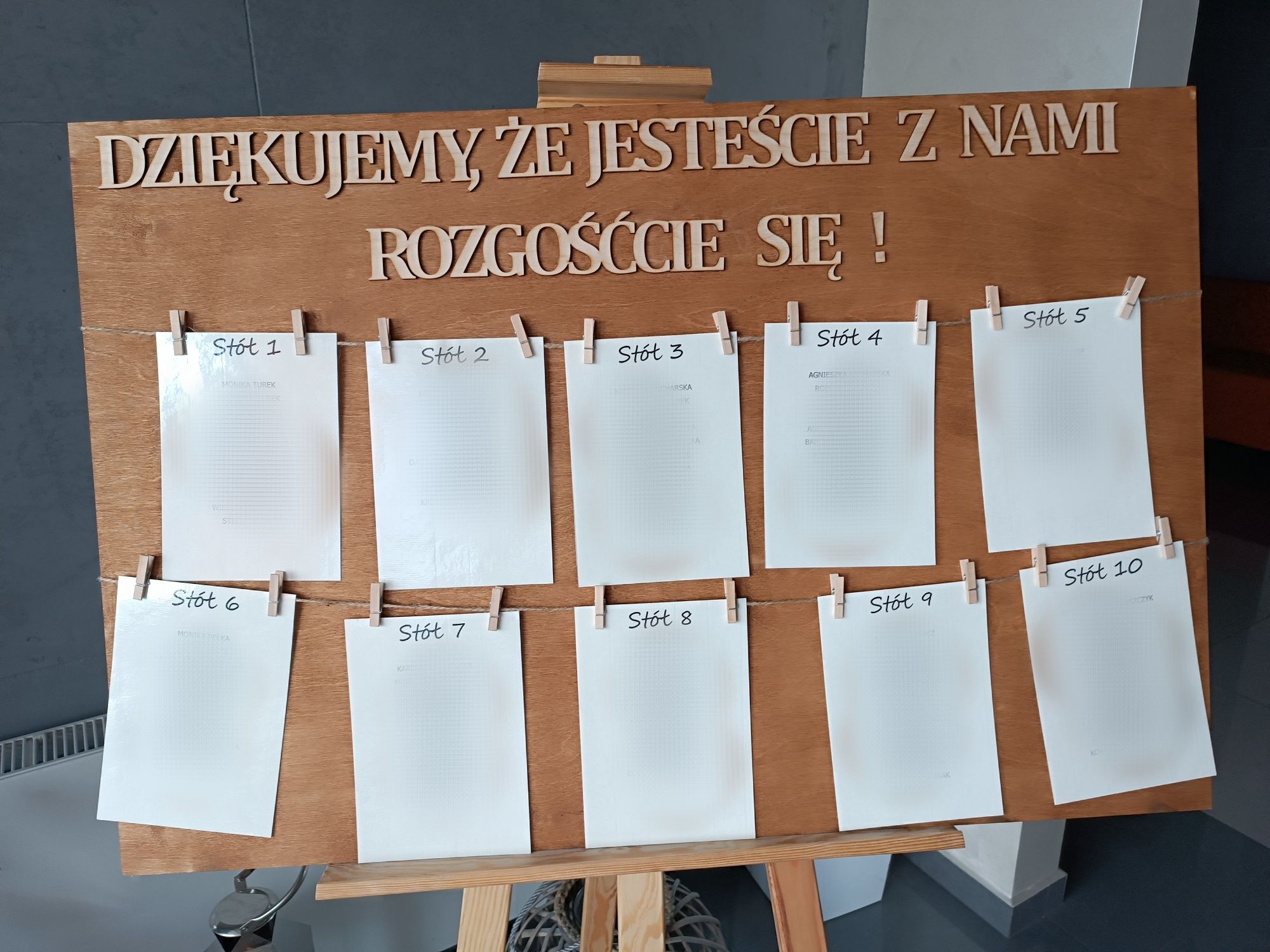 Tablica plan stołów, wesele