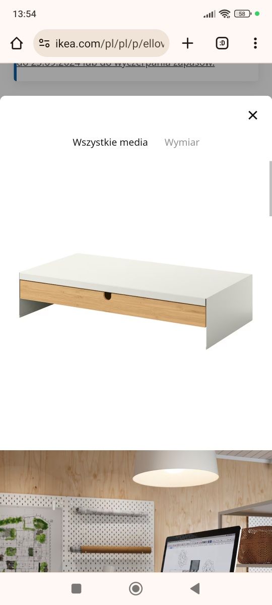 Podstawka pod monitor ikea biały