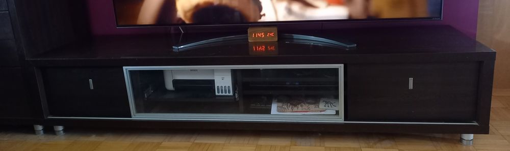 Komplet wyprzedaż Agata Meble stolik RTV i półka wisząca venge