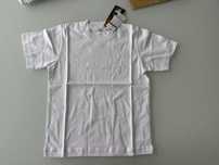 Nowy t-shirt biały dziecięcy 100% bawełna rozmiar 128