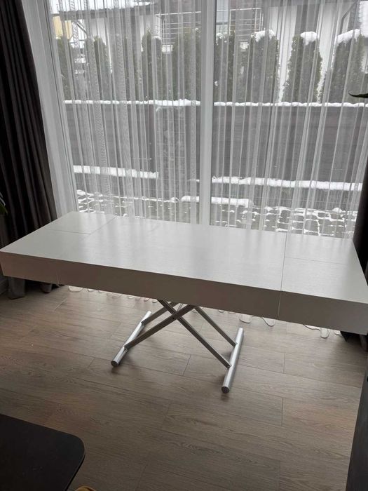 Стіл-трансформер 3 в 1 | Журнальний → Обідній | До 12 гостей